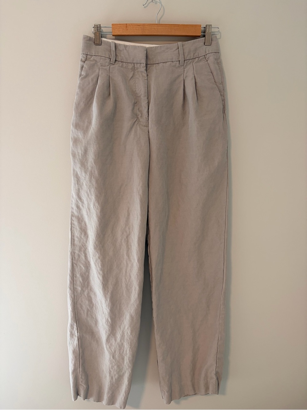 Aritzia Light Taupe Wide-Leg Pants